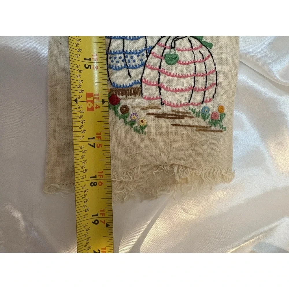 Vintage Handmade Embroidered Guest Tea Towel Southern Ladies Welcome Sign